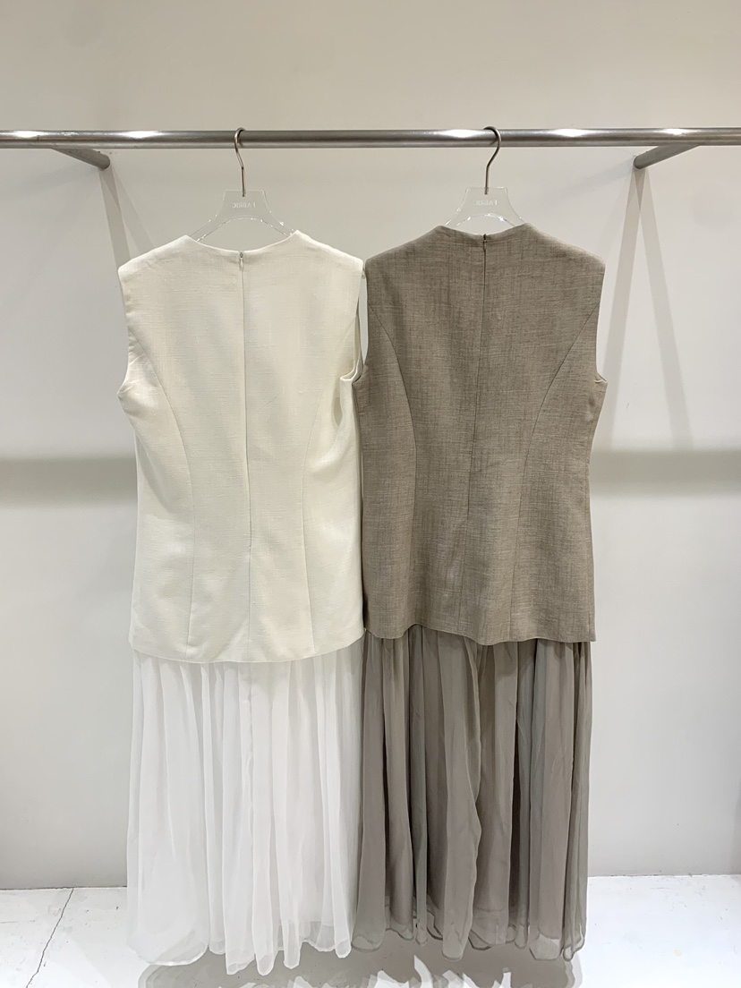 FABRIC韓國直郵實拍女士新款休閑26夏季職業人氣連衣裙雪紡FABRIC連衣裙