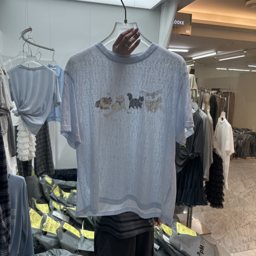 LOOKK/MIMME韓國東大門代購女士新品26夏季時尚26春夏T恤LOOKK/MIMMET恤圖色1