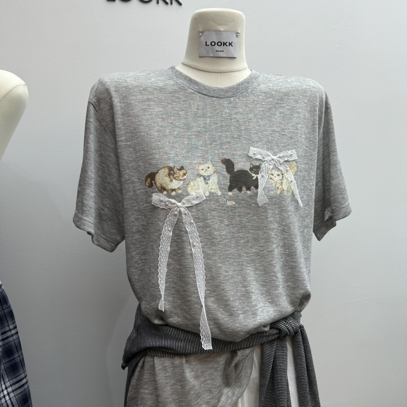 LOOKK/MIMME韓國東大門代購女士新品26夏季時尚26春夏T恤LOOKK/MIMMET恤圖色2