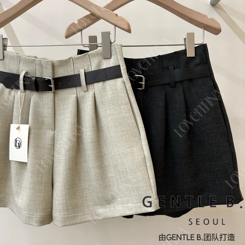 GENTLE B/LOVENTINA韓國東大門代購女士新款時尚短褲腰帶GENTLE B/LOVENTINA短褲