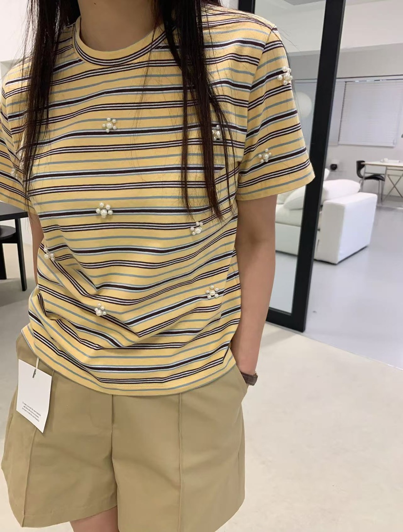 J CRANE-A韓國直郵女裝新品熱賣時尚26春夏26夏季T恤條紋J CRANET恤