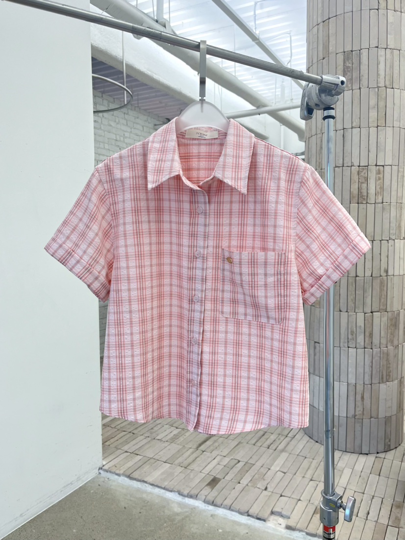 J CRANE-A韓國直郵實拍女裝新品熱賣職業襯衫蕾絲衫格紋J CRANE襯衫/蕾絲衫圖色2