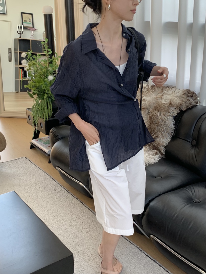 LOFN韓國東大門代購女裝新品人氣26夏季職業時尚襯衫蕾絲衫LOFN襯衫/蕾絲衫