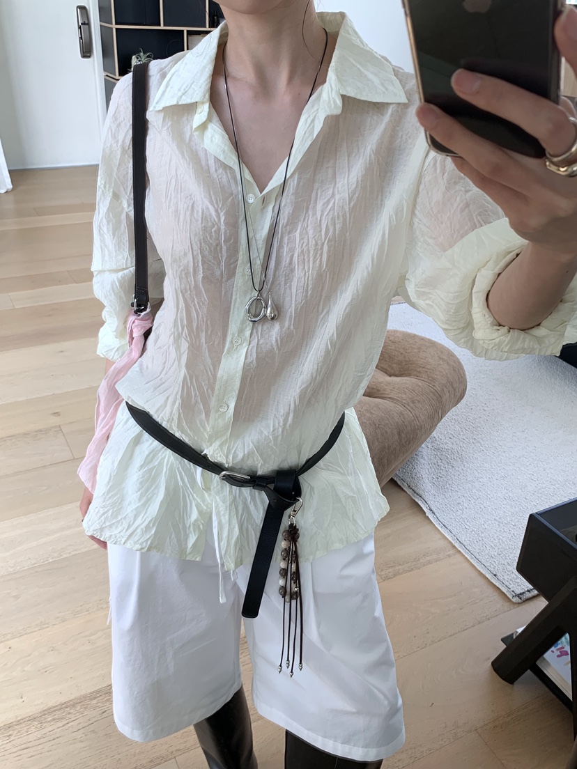 LOFN韓國東大門代購女裝新品人氣26夏季職業時尚襯衫蕾絲衫LOFN襯衫/蕾絲衫