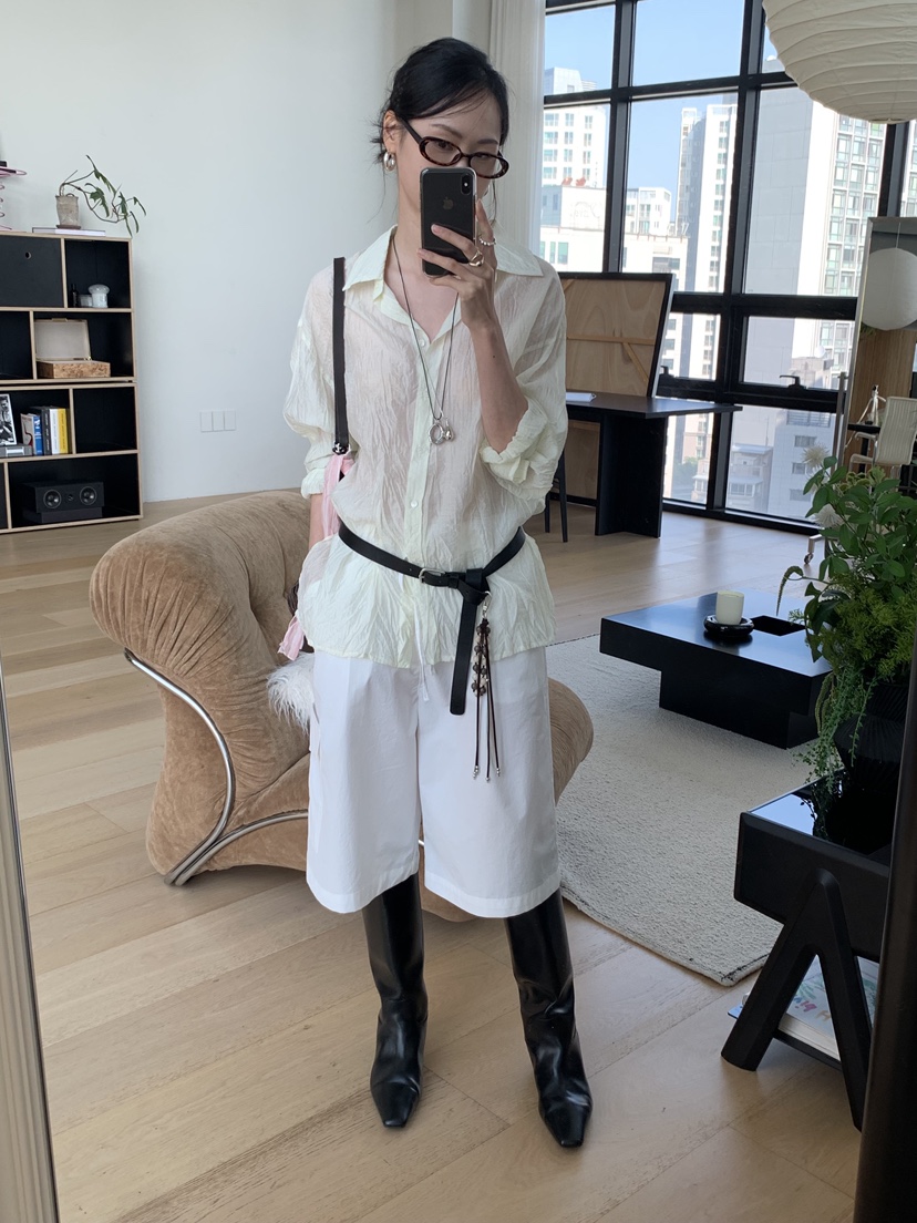 LOFN韓國東大門代購女裝新品人氣26夏季職業時尚襯衫蕾絲衫LOFN襯衫/蕾絲衫