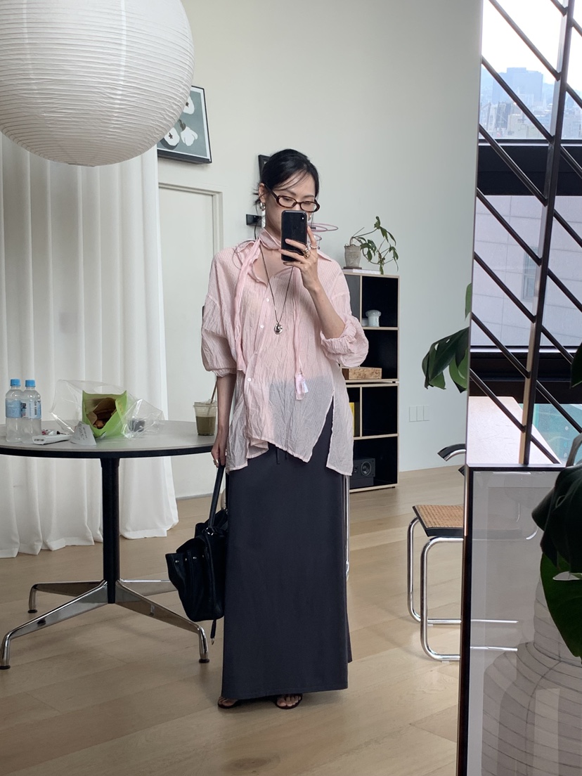LOFN韓國東大門代購女裝新品人氣26夏季職業時尚襯衫蕾絲衫LOFN襯衫/蕾絲衫