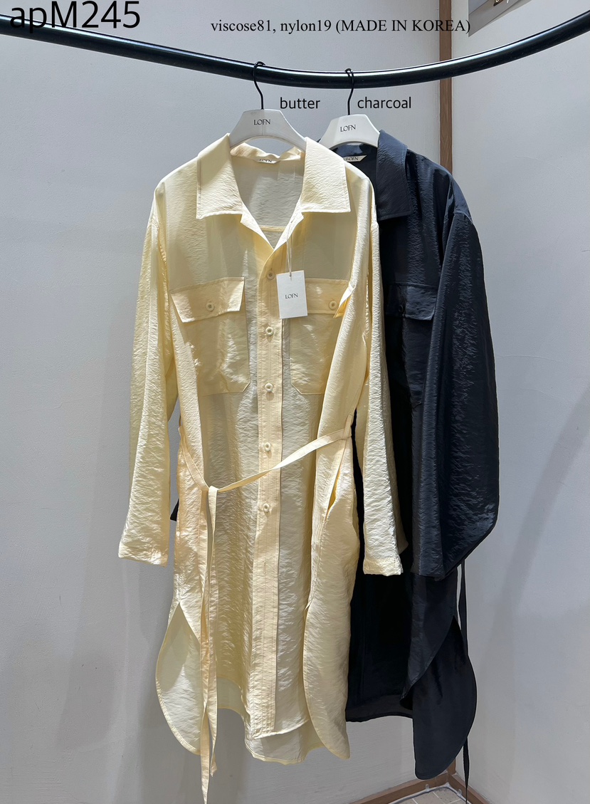 LOFN韓國直郵實拍女裝新品人氣推薦26春夏襯衫蕾絲衫含腰帶LOFN襯衫/蕾絲衫