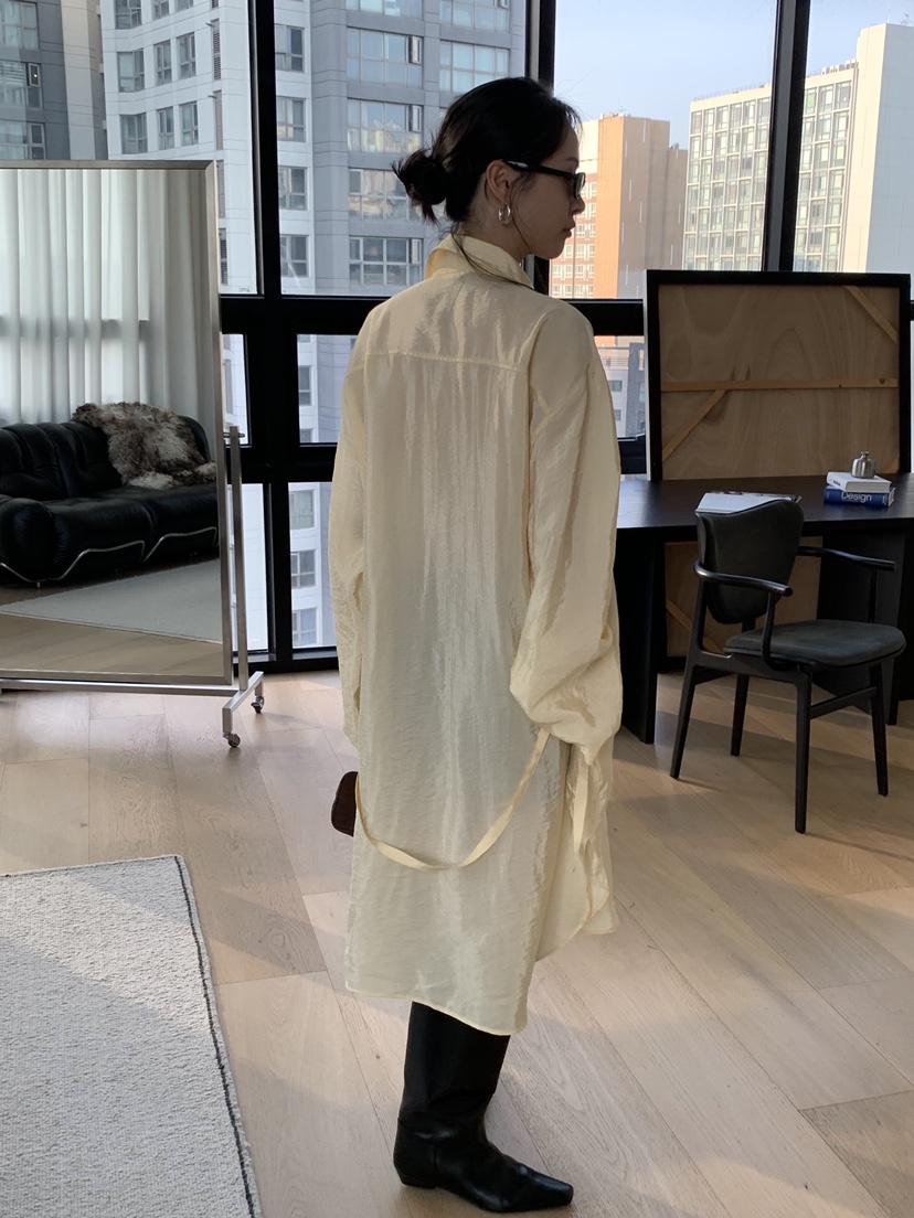 LOFN韓國直郵實拍女裝新品人氣推薦26春夏襯衫蕾絲衫含腰帶LOFN襯衫/蕾絲衫