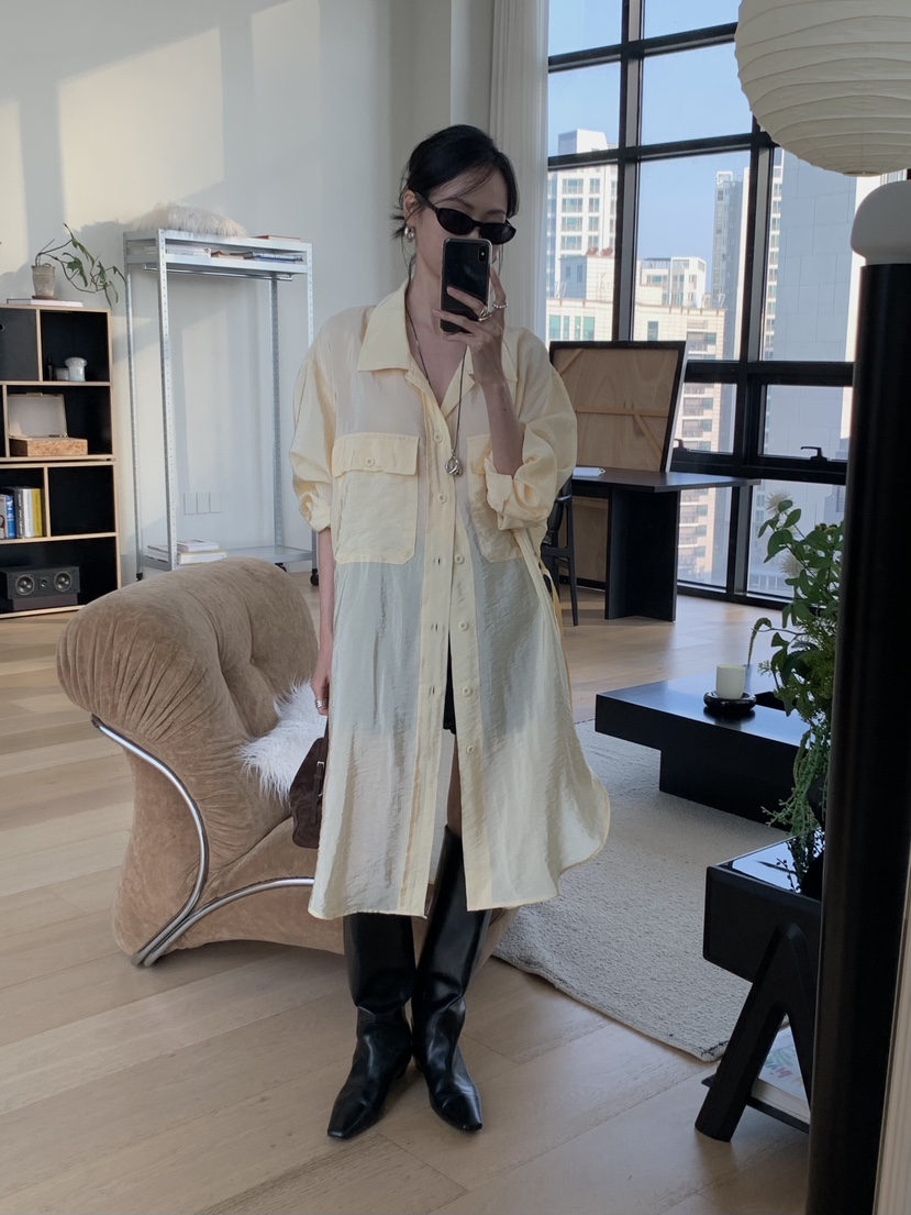 LOFN韓國直郵實拍女裝新品人氣推薦26春夏襯衫蕾絲衫含腰帶LOFN襯衫/蕾絲衫
