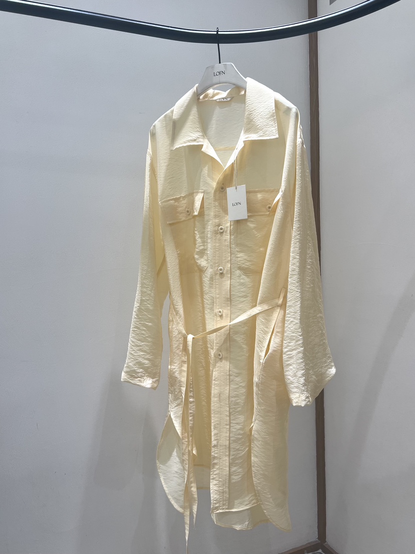 LOFN韓國直郵實拍女裝新品人氣推薦26春夏襯衫蕾絲衫含腰帶LOFN襯衫/蕾絲衫圖色1