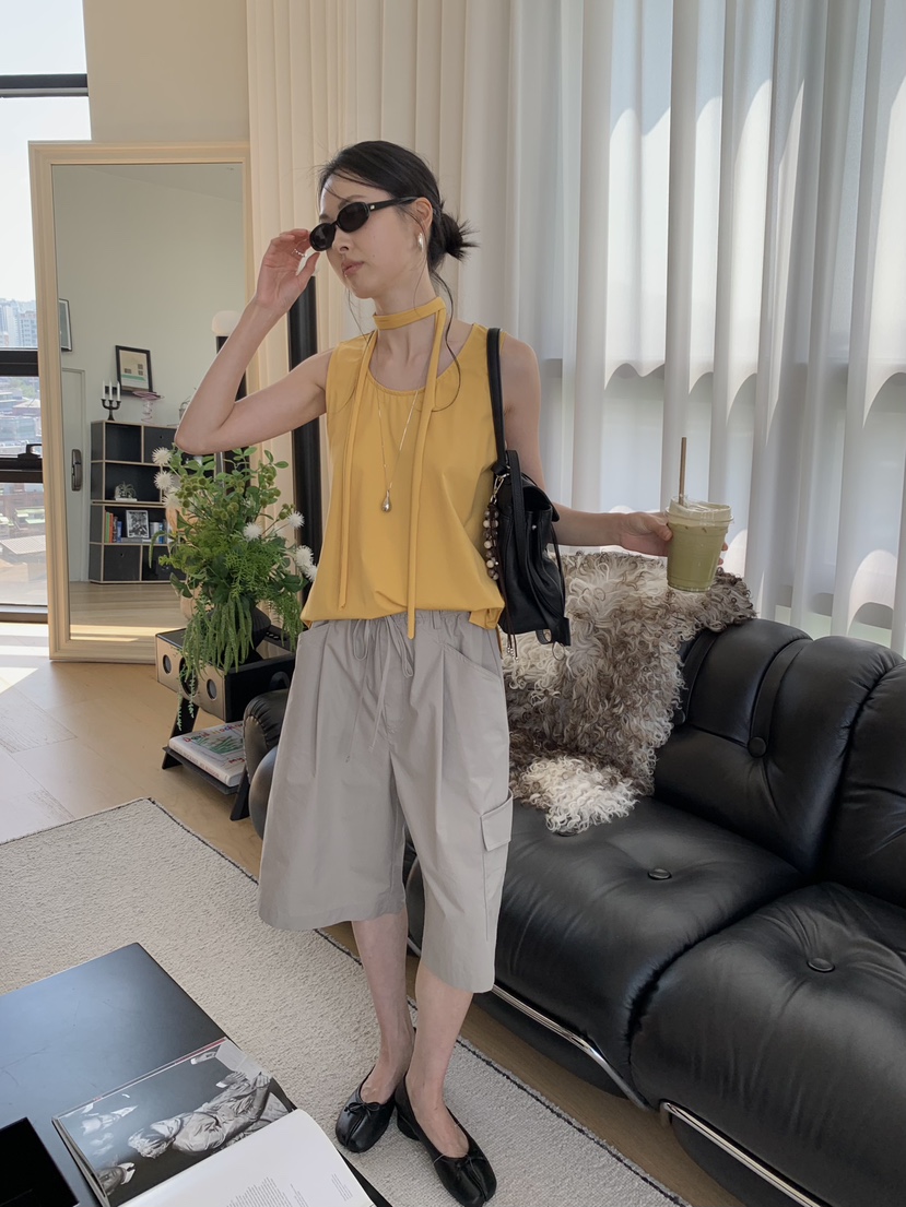 LOFN韓國直郵女士新品熱賣職業人氣時尚26夏季吊帶背心含脖帶LOFN吊帶/背心