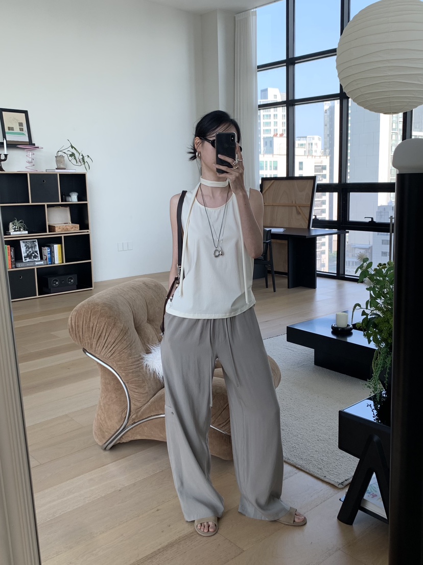LOFN韓國直郵女士新品熱賣職業人氣時尚26夏季吊帶背心含脖帶LOFN吊帶/背心