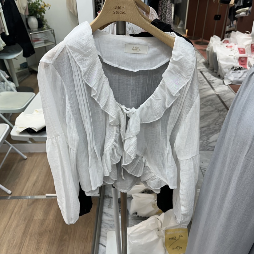 ABLESTUDIO韓國直郵女士新款26春夏人氣時尚襯衫蕾絲衫打折ABLESTUDIO襯衫/蕾絲衫圖色1