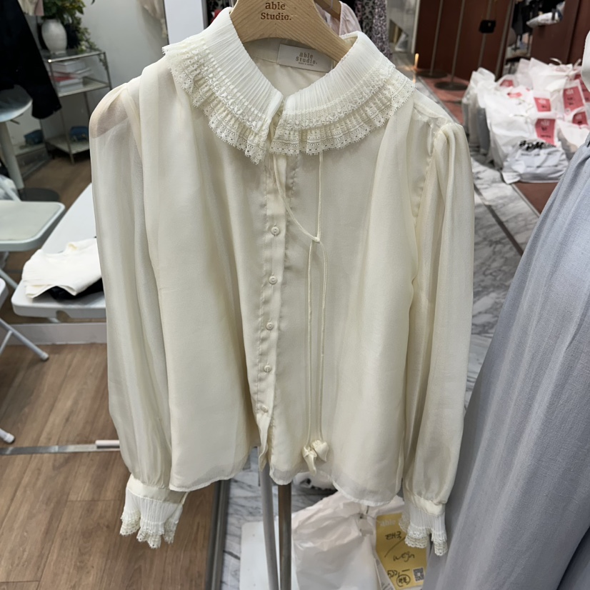ABLESTUDIO東大門實拍韓國女士新品26春夏襯衫蕾絲衫打折ABLESTUDIO襯衫/蕾絲衫圖色1