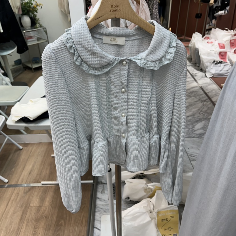 ABLESTUDIO韓國直郵實拍女士新款職業人氣襯衫蕾絲衫打折ABLESTUDIO襯衫/蕾絲衫圖色1