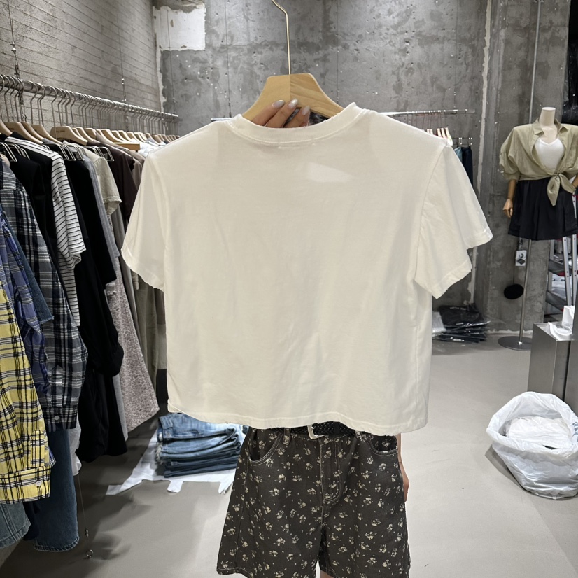 JUNI韓國直郵女士新品休閑26春夏職業推薦熱賣T恤不含項鏈my juniT恤