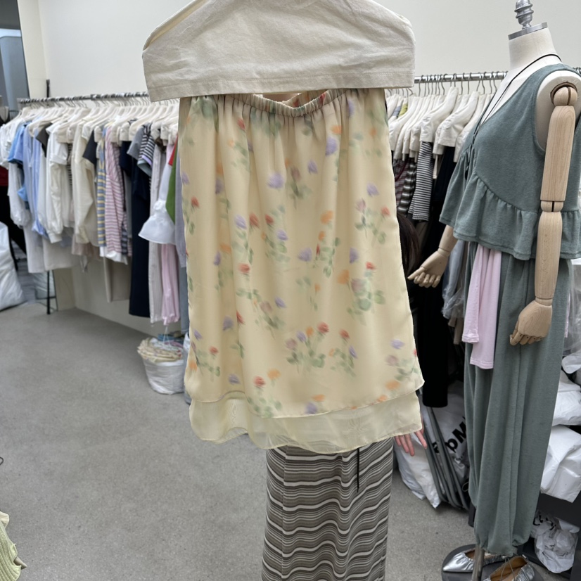 AMOEBA韓國直郵女士新款熱賣休閑人氣26春夏時尚長裙雪紡AMOEBA長裙