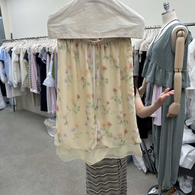 AMOEBA韓國直郵女士新款熱賣休閑人氣26春夏時尚長裙雪紡AMOEBA長裙圖色2