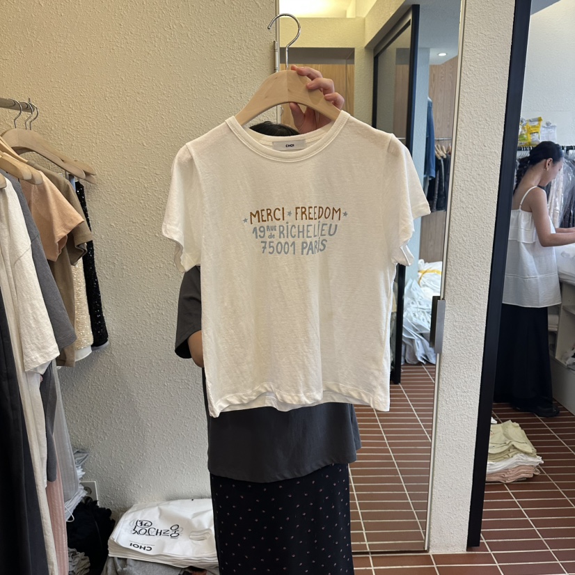 CHOI-L韓國直郵女士新款26夏季人氣26春夏熱賣時尚休閑T恤CHOIT恤圖色1