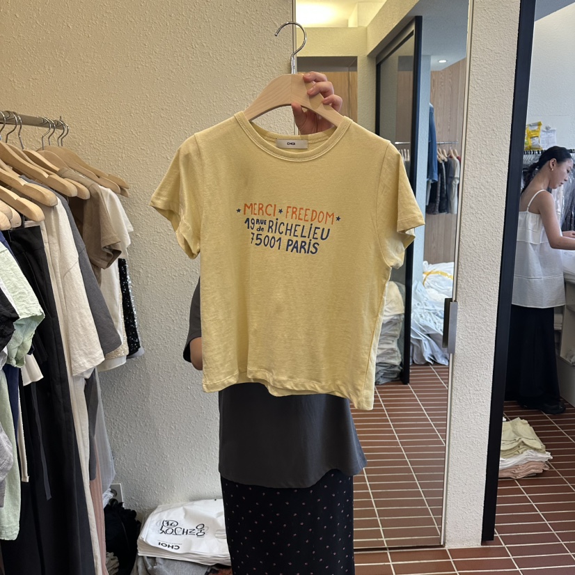 CHOI-L韓國直郵女士新款26夏季人氣26春夏熱賣時尚休閑T恤CHOIT恤圖色2