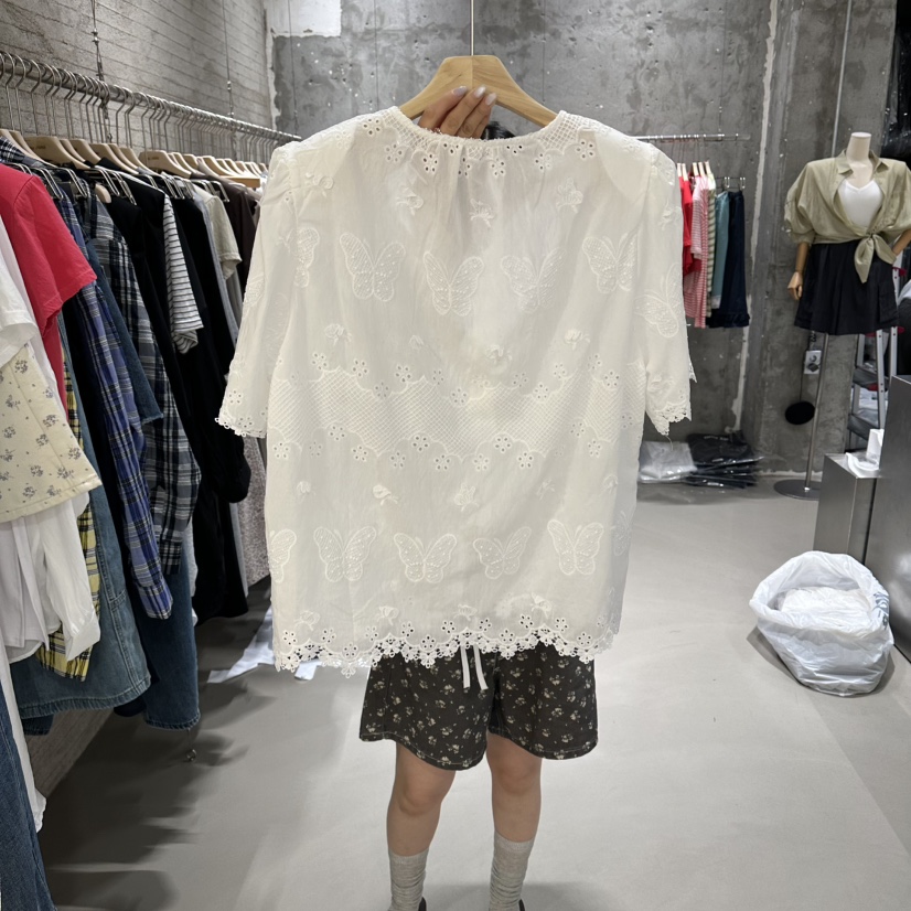 JUNI韓國代購女裝新款職業推薦人氣休閑26春夏襯衫蕾絲衫my juni襯衫/蕾絲衫