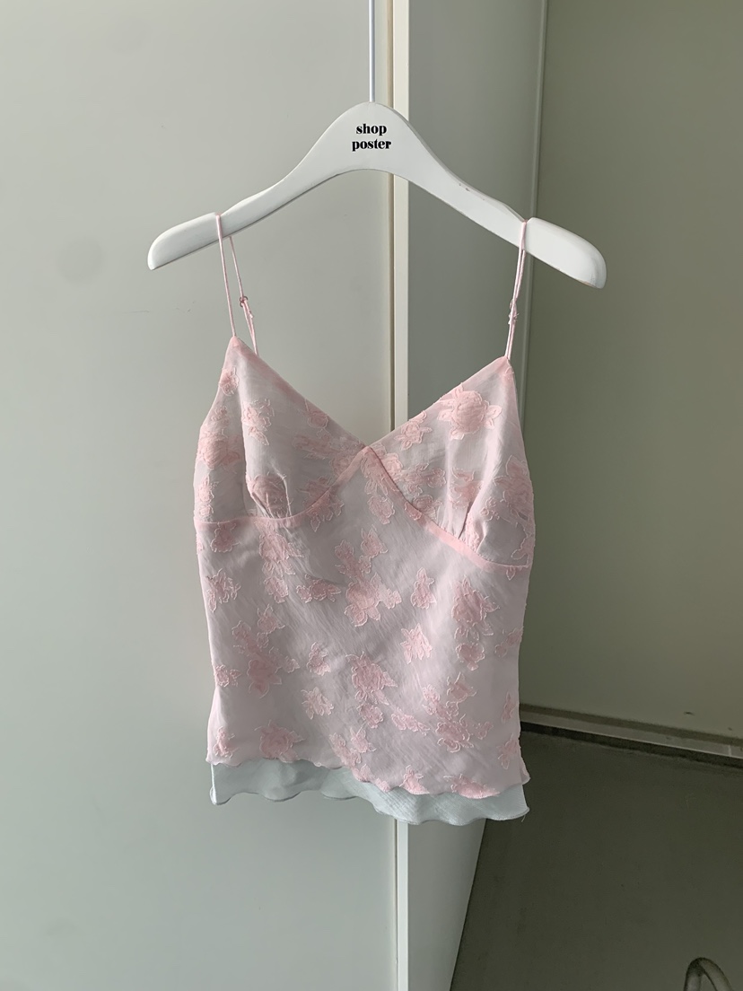 SHOP POSTER韓國代購女裝新款26春夏休閑吊帶背心撞色無袖SHOP_POSTER吊帶/背心圖色2