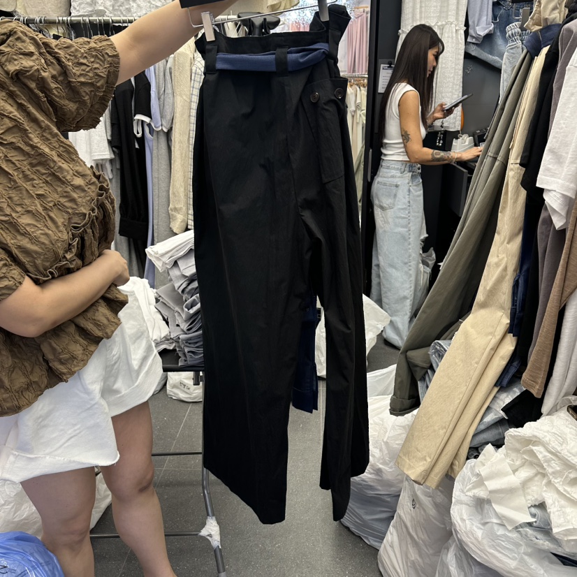 A-DEL韓國直郵實拍女裝新品推薦26春夏休閑褲不含腰帶撞色A-DEL休閑褲