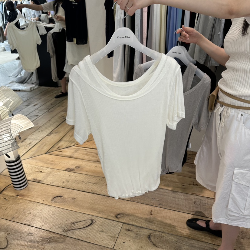 CREAM VILLA韓國直郵實拍女裝新品職業T恤不含內搭CREAMVILLAT恤圖色1