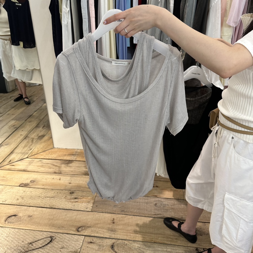 CREAM VILLA韓國直郵實拍女裝新品職業T恤不含內搭CREAMVILLAT恤圖色2