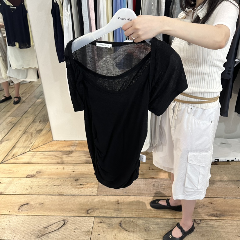 CREAM VILLA韓國直郵實拍女裝新品職業T恤不含內搭CREAMVILLAT恤圖色3