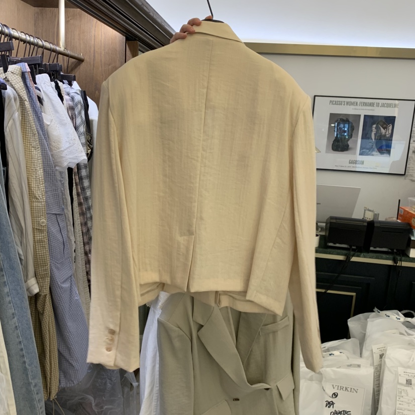 VIRKIN韓國直郵女裝新款休閑人氣熱賣26夏季西裝西服亞麻VIRKIN西裝/西服