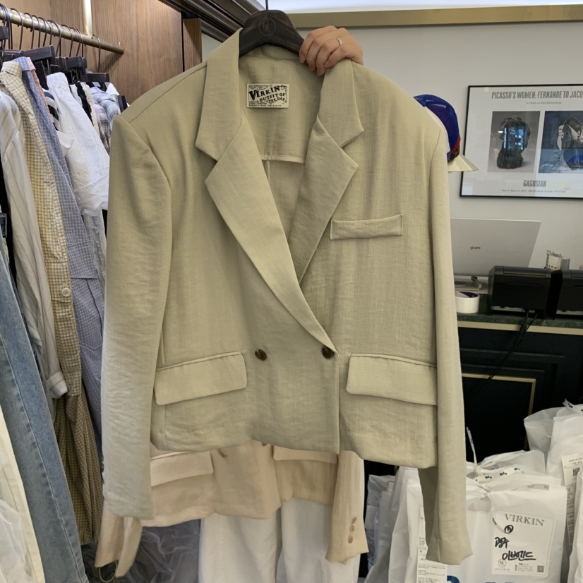 VIRKIN韓國直郵女裝新款休閑人氣熱賣26夏季西裝西服亞麻VIRKIN西裝/西服圖色2