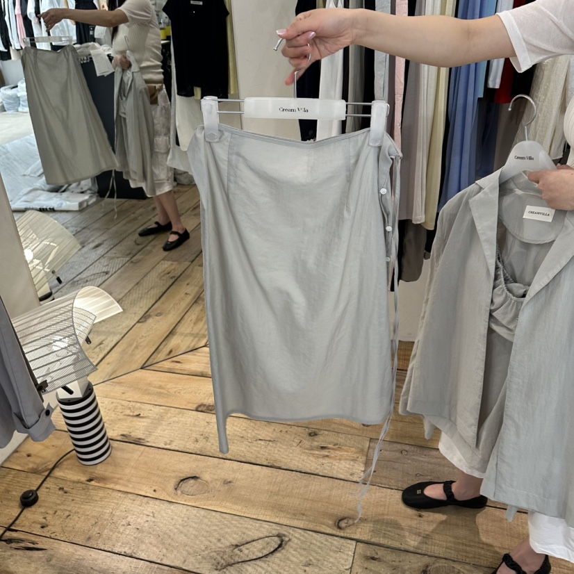 CREAM VILLA韓國東大門代購女士新品26夏季半身裙中短裙裹身裙CREAMVILLA半身裙/中短裙圖色1