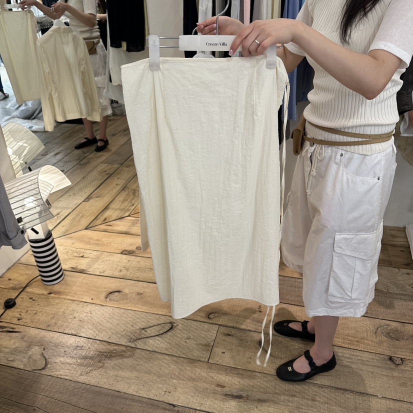 CREAM VILLA韓國東大門代購女士新品26夏季半身裙中短裙裹身裙CREAMVILLA半身裙/中短裙圖色2
