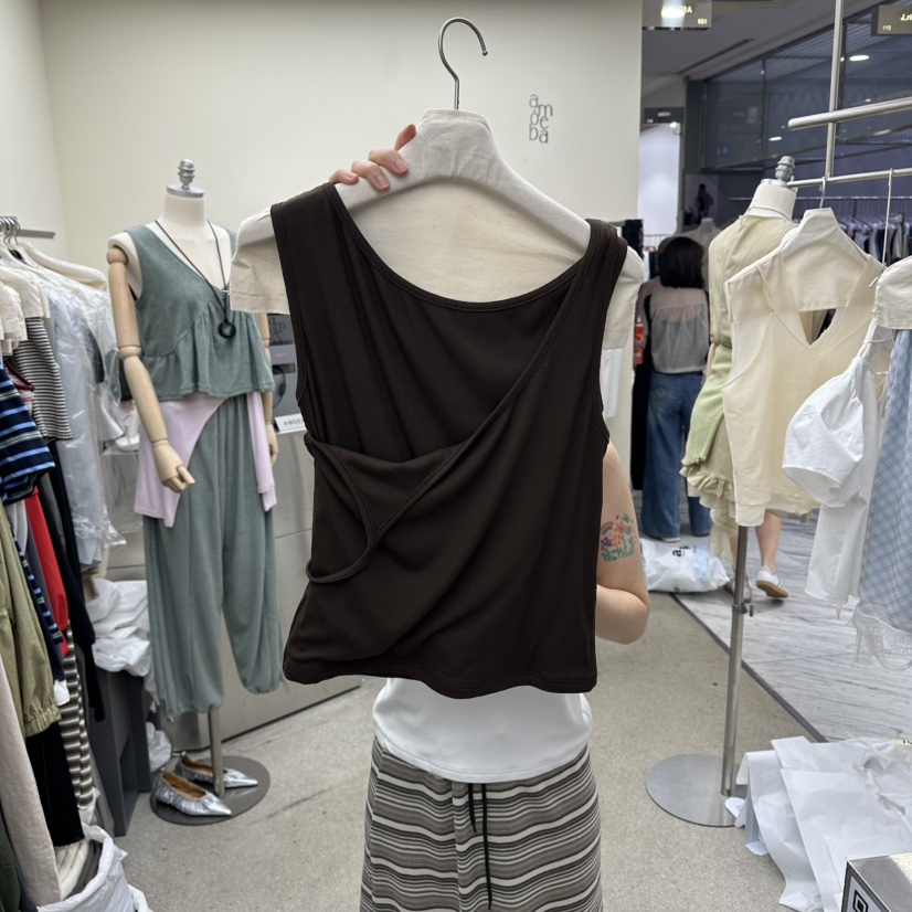 AMOEBA韓國直郵女裝新款熱賣26夏季人氣推薦吊帶背心假兩件AMOEBA吊帶/背心