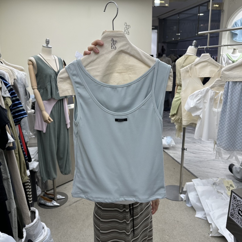 AMOEBA韓國直郵女裝新款熱賣26夏季人氣推薦吊帶背心假兩件AMOEBA吊帶/背心圖色2