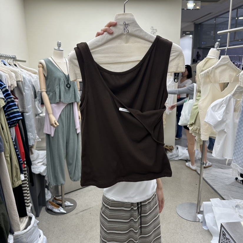 AMOEBA韓國直郵女裝新款熱賣26夏季人氣推薦吊帶背心假兩件AMOEBA吊帶/背心圖色3