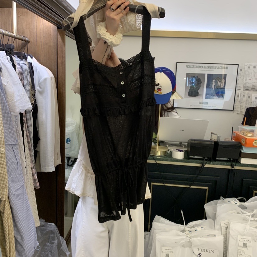 VIRKIN東大門實拍韓國女士新品26春夏職業吊帶背心亞麻針織VIRKIN吊帶/背心圖色2