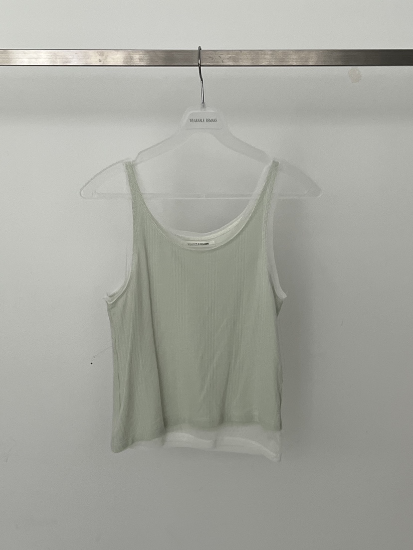 WEARABLE-L韓國東大門代購女裝新款26春夏吊帶背心假兩件網狀雙層WEARABLE吊帶/背心圖色3