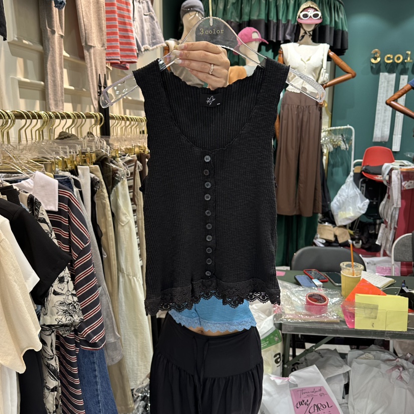 3COLOR韓國直郵實拍女裝新品職業吊帶背心Three color吊帶/背心圖色4