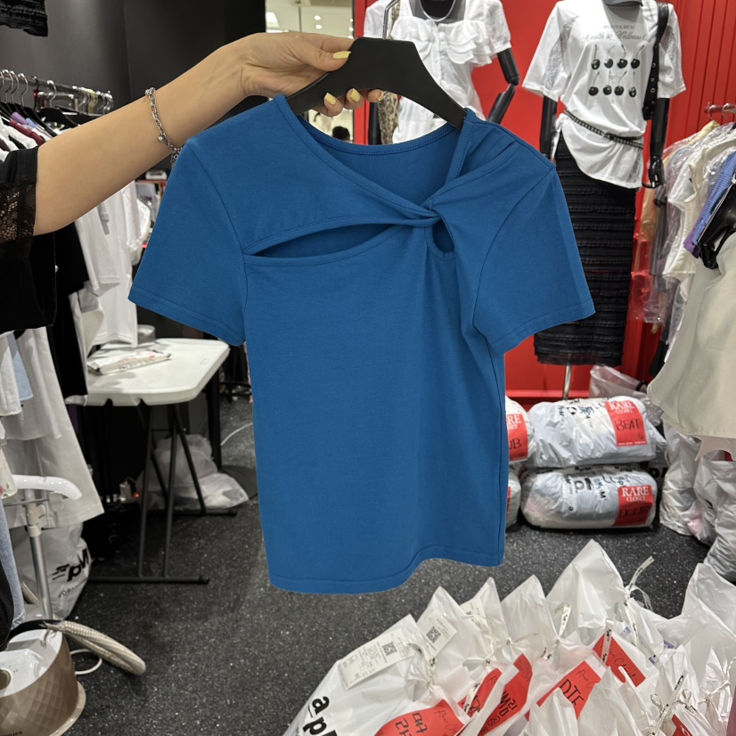 RARE CLOSET韓國東大門直郵女士新款職業26春夏休閑T恤扭曲RARE CLOSETT恤圖色2