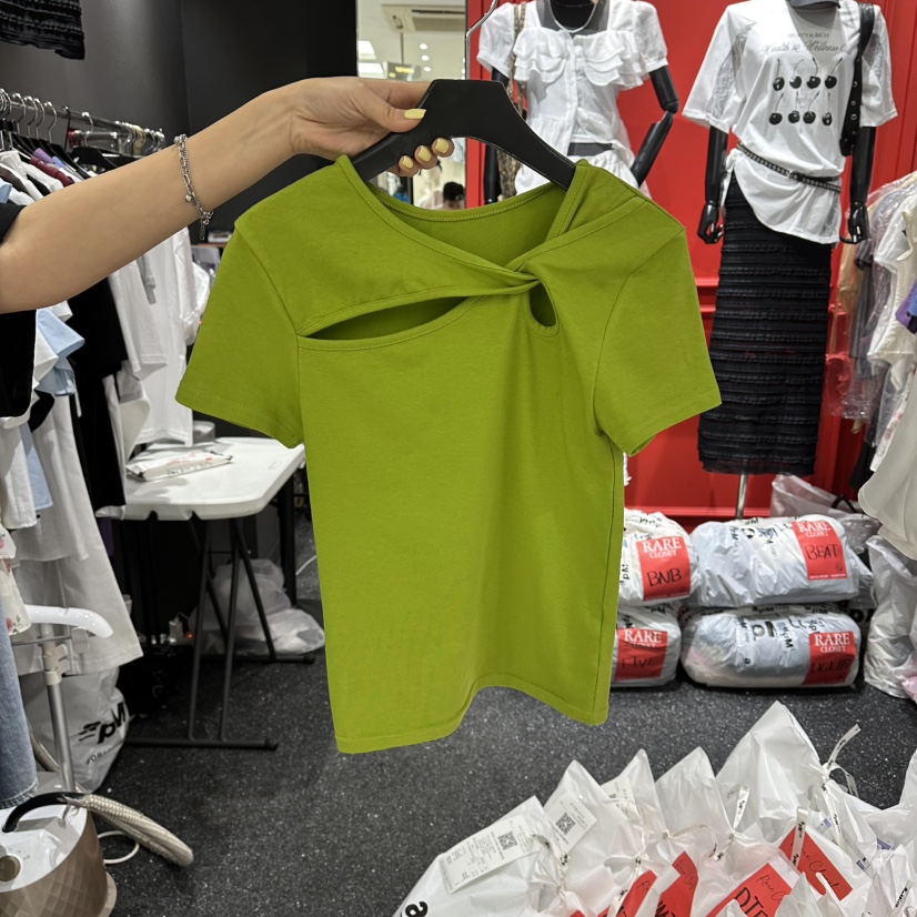 RARE CLOSET韓國東大門直郵女士新款職業26春夏休閑T恤扭曲RARE CLOSETT恤圖色4