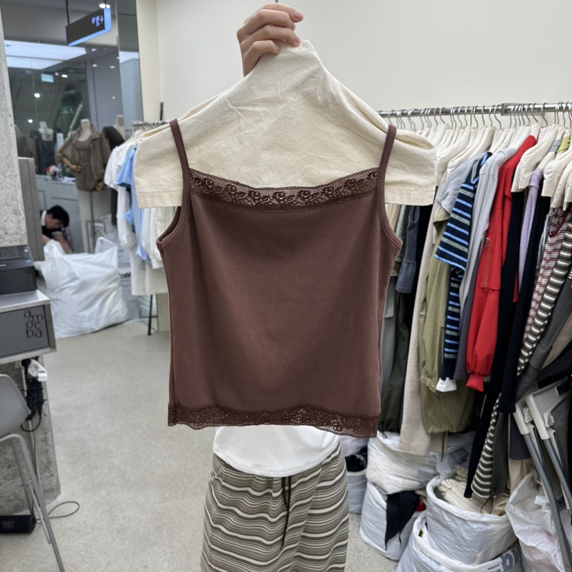 AMOEBA韓國直郵女士新款時尚熱賣26夏季26春夏推薦吊帶背心AMOEBA吊帶/背心