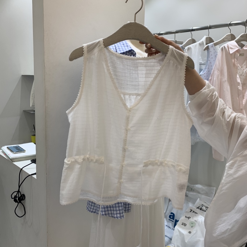 ASOME東大門實拍韓國女士新品職業時尚26夏季吊帶背心蕾絲無袖A.SOME吊帶/背心圖色1