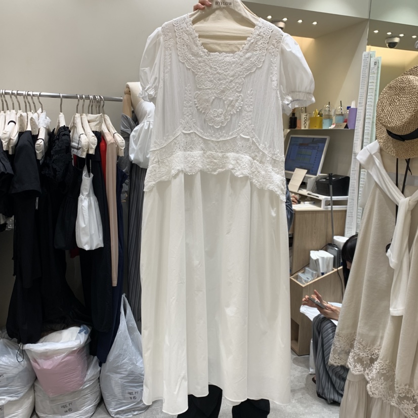 BY FLOW韓國東大門代購女士新品時尚熱賣休閑連衣裙刺繡BY FLOW連衣裙圖色1