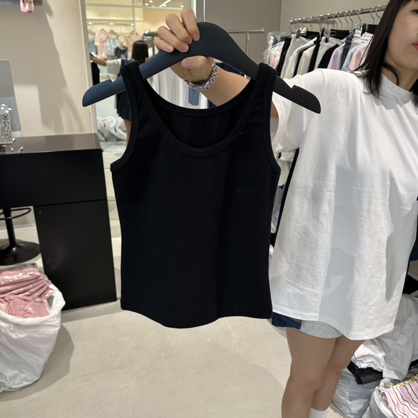 LIVU/MEMO CLASSIC韓國東大門代購女裝新品休閑吊帶背心刺繡無袖羅紋LIVU/MEMO CLASSIC吊帶/背心圖色4
