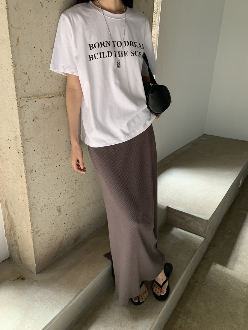 B_GARDER韓國代購女裝新品26夏季休閑推薦職業長裙華夫格B.GARDER長裙