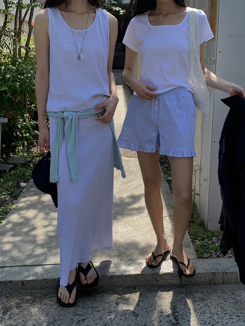 B_GARDER韓國代購女裝新品26夏季休閑推薦職業長裙華夫格B.GARDER長裙