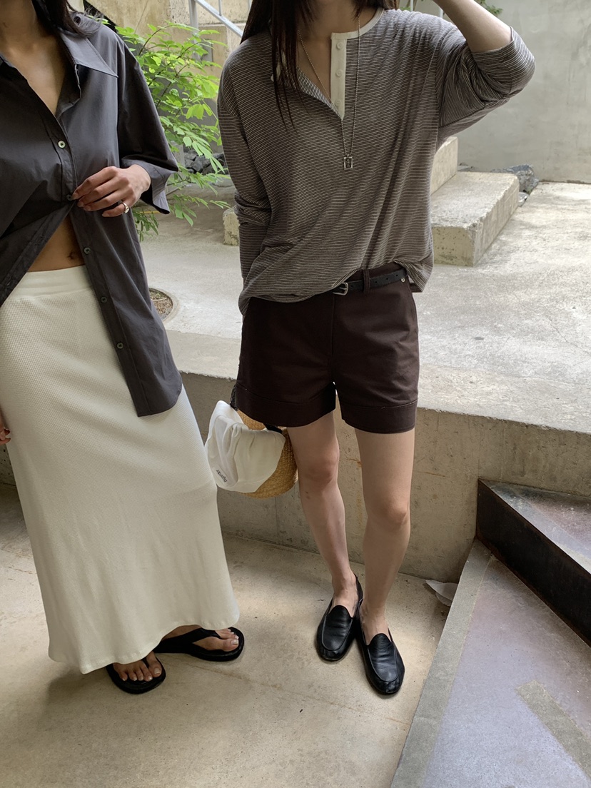 B_GARDER韓國直郵女士新品人氣時尚推薦長袖T恤假兩件條紋B.GARDER長袖T恤