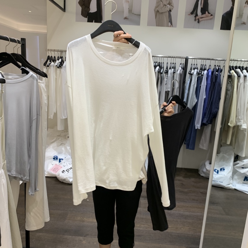 OURIN/THIS IS韓國東大門代購女士新品26夏季26春夏長袖T恤OURIN/THIS IS長袖T恤圖色2